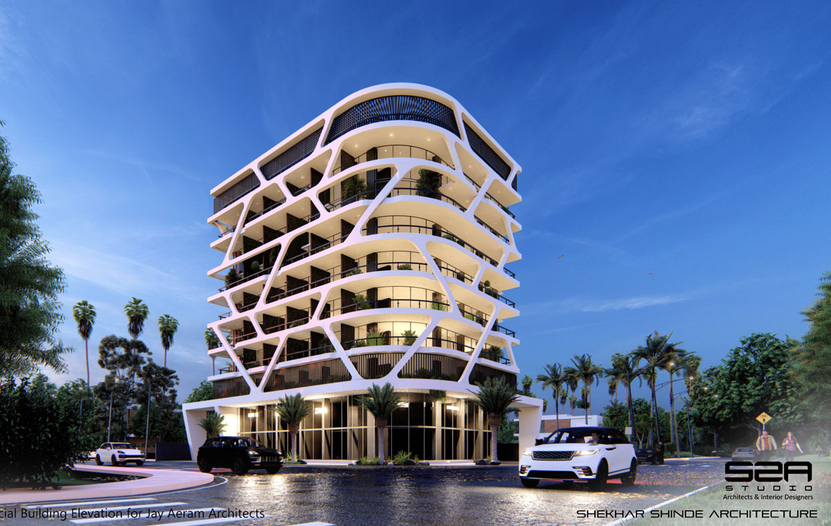 S2A Studio - Elevation design for a Residential building, Pune